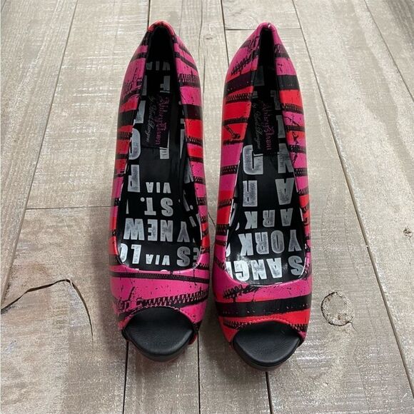 Abbey Dawn Zip It Peep Toe Platform Heel - Picture 4 of 6